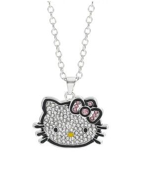 Hello Kitty Silver & Pink Charm Pendant Necklace NWOT